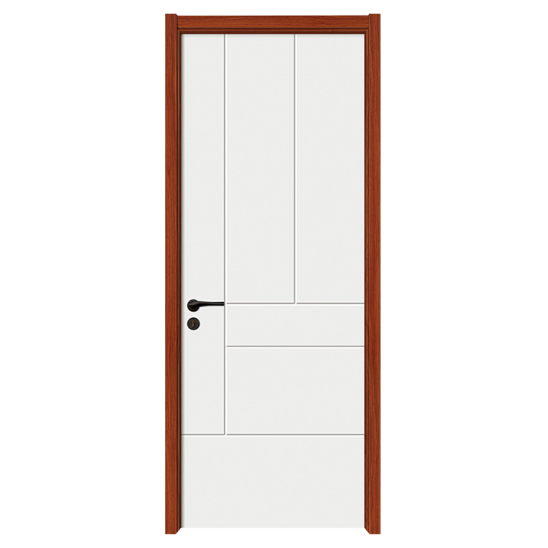 GA20-22 Porta interior em PVC de madeira decorada simples com moldura para apartamento de quarto