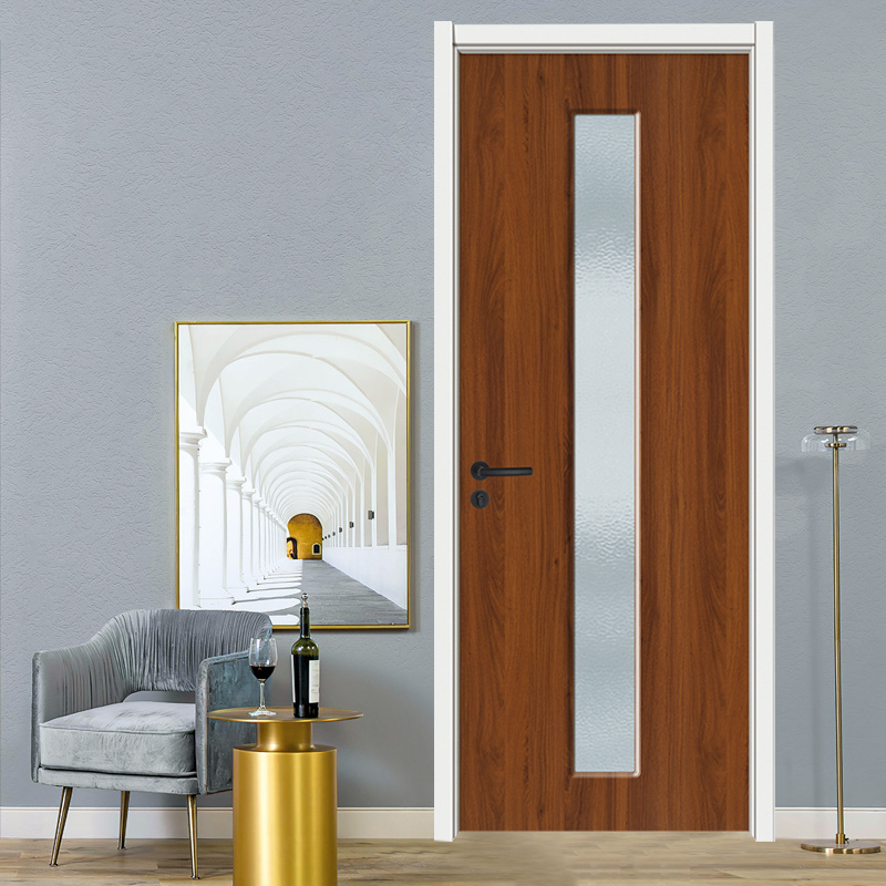 GA20-99B Walnut porta do escritório interior porta de vidro fosco PVC porta de madeira